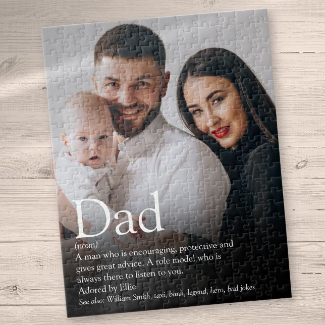 Puzzle Mejor definición de papá foto (Best Dad Ever Definition Photo Jigsaw Puzzle)