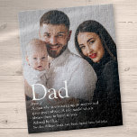 Puzzle Mejor foto de definición de papá<br><div class="desc">Personaliza con tu foto y definición de papá,  papá,  padre o papá para crear un regalo único. Una manera perfecta de mostrarle lo asombroso que es no sólo en su día especial sino todos los días. Diseñado por Thisisnotme©</div>