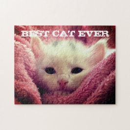 Puzzle Mejor gato jamás personalizado foto gato rosado