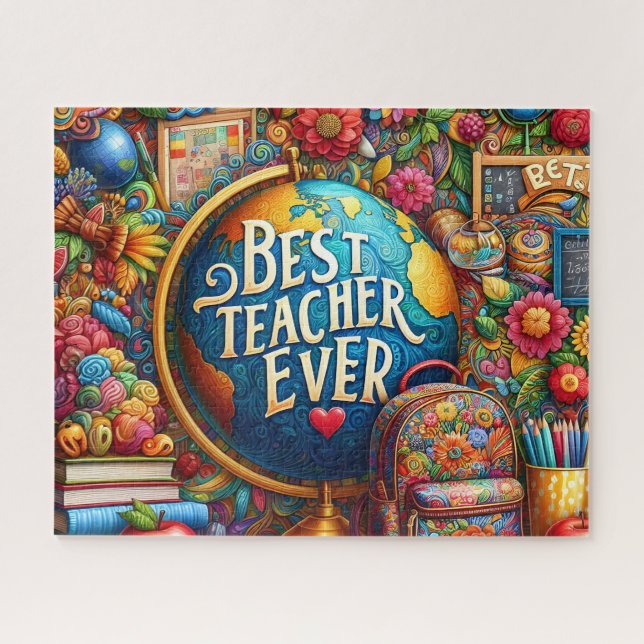 Puzzle Mejor Globo para Profesor (Horizontal)