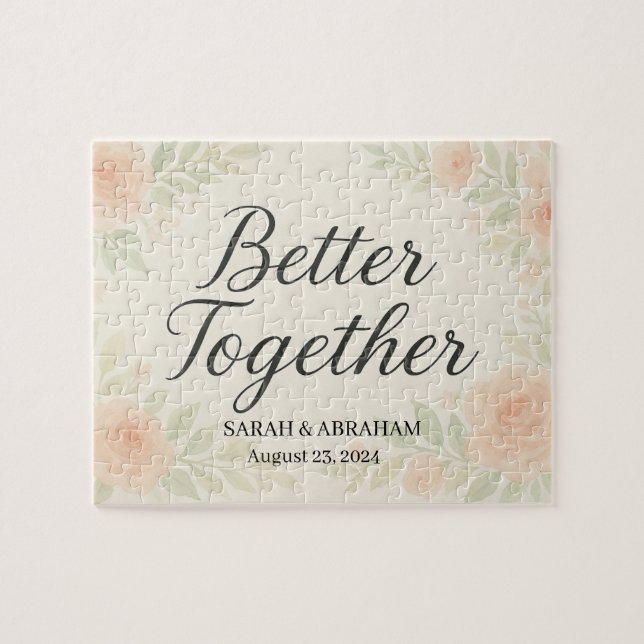 Puzzle Mejor Juntos Boda de Personalizable: Favor del Rom (Horizontal)