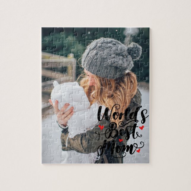 Puzzle Mejor madre del mundo | Foto Personalizado (Vertical)