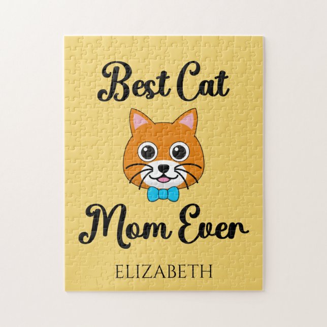 Puzzle Mejor Madre Gata Personalizada (Vertical)