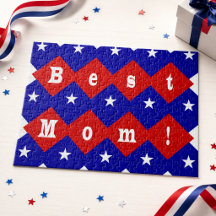 Mejor Mamá en forma de diamante patriótico