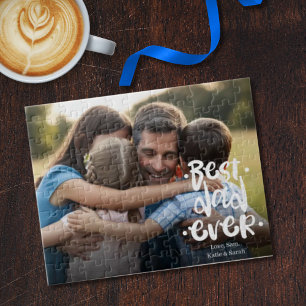Puzzle Mejor Papá del Mundo Foto Personalizada de los Niñ