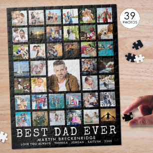 Puzzle MEJOR PAPÁ DEL MUNDO Nombre de Colage de Fotos Neg