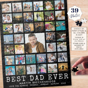 Puzzle MEJOR PAPÁ DEL MUNDO Nombre de Colage de Fotos Neg