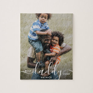 Puzzle Mejor Papá del Mundo Nombre Personalizado Foto Día