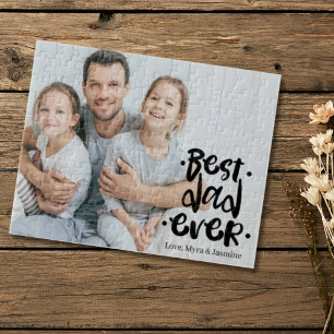 Puzzle Mejor Papá del Mundo Regalo Personalizado Negro de