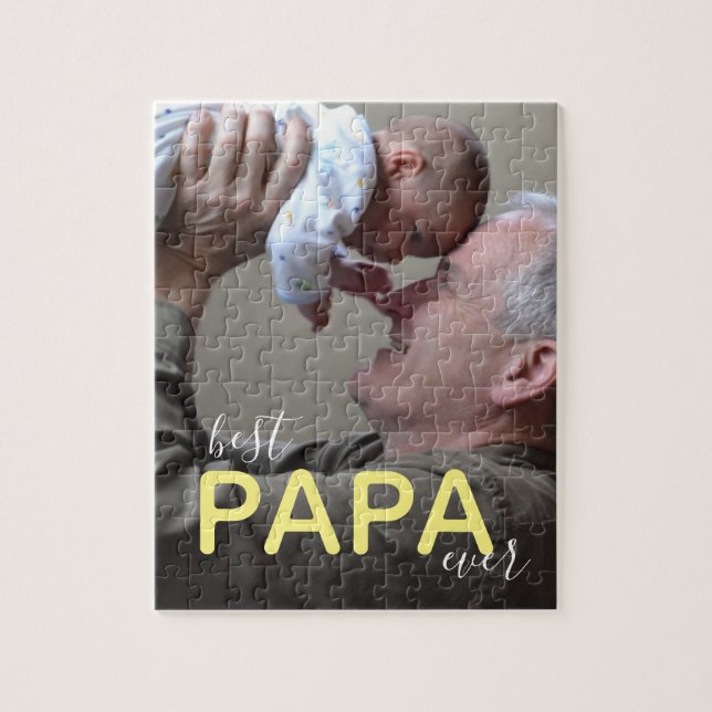 Puzzle Mejor Papa nunca foto guión moderno abuelo y bebé (Vertical)