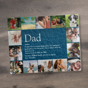 Puzzle Mejor Papá Padre Definición 14 Foto Azul