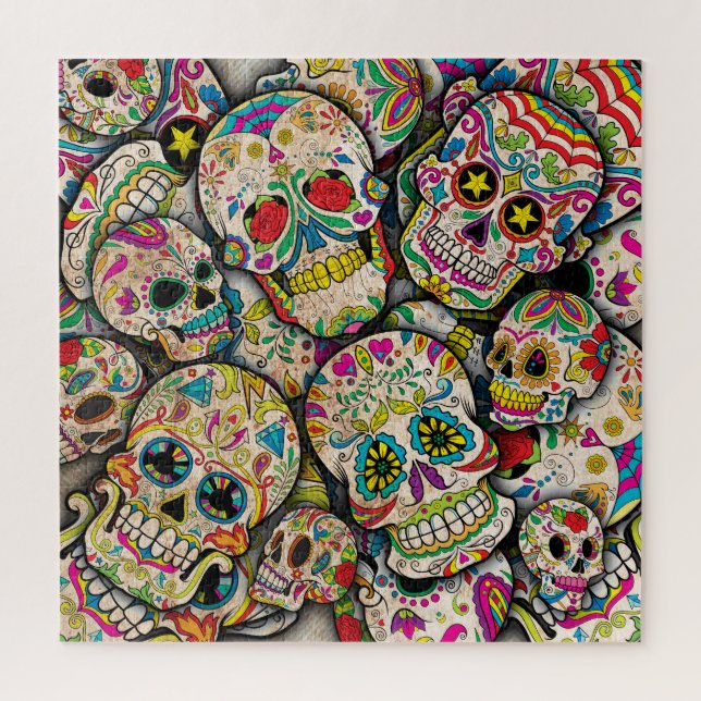Puzzle Mejor patrón de cráneo de azúcar en venta (Vertical)