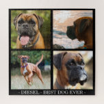 Puzzle Mejor perro de la historia | COLLAGE DE FOTOS MASC<br><div class="desc">Un rompecabezas de rompecabezas de collage de fotos personalizado que te permite subir 4 de tus fotos favoritas de mascotas con su nombre y cita. Un gran rompecabezas para los amantes del perro y del gato por igual. El texto se puede personalizar fácilmente.</div>