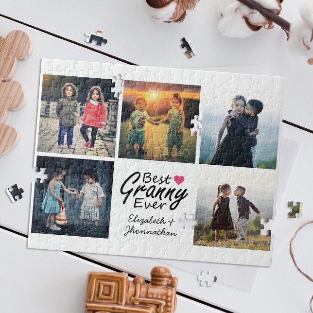 Puzzle Mejor regalo de abuela de Collage de fotos moderno (Subido por el creador)