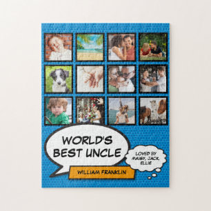Puzzle Mejor Tío 12 Foto Azul Divertido Libro de Cómic Mo