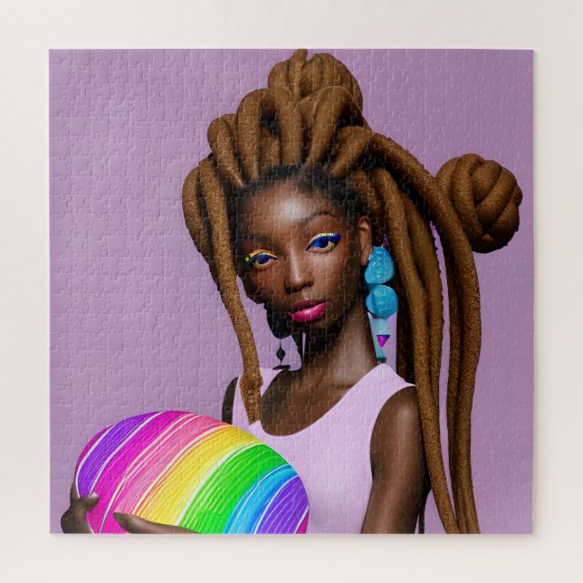 Puzzle Melanin Easter Rainbow Spring Sista Chica Cumpleañ (Vertical)