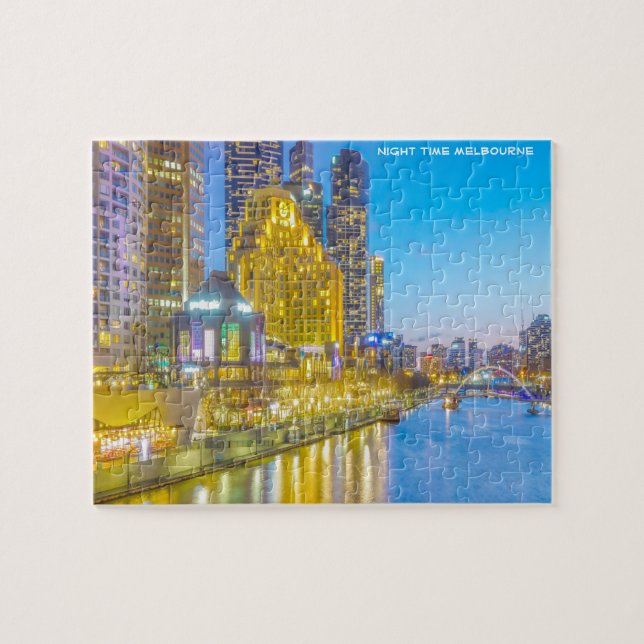 Puzzle Melbourne Australia Hora Nocturna (Horizontal)