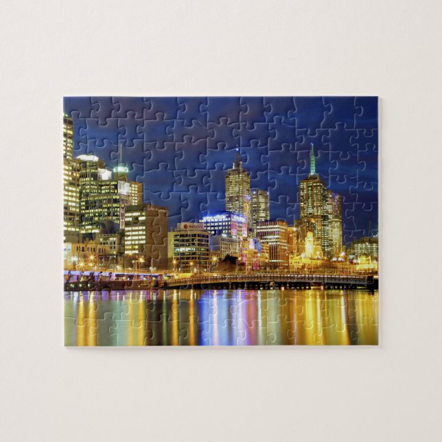 Puzzle Melbourne, Australia. Las vistas nocturnas del 2 (Horizontal)