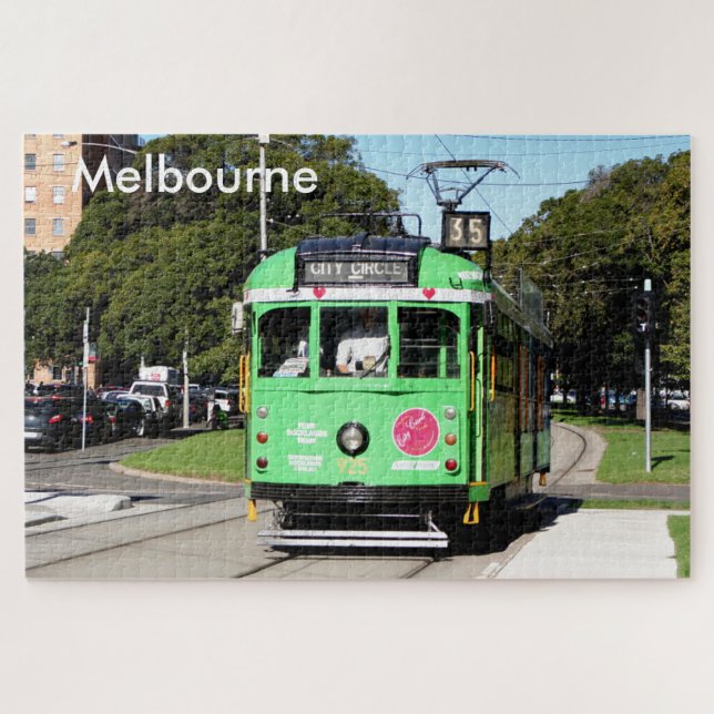 Puzzle Melbourne: el tranvía verde de la ciudad, Victoria (Horizontal)