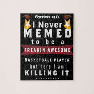 Puzzle Meme divertido de nombre y número de baloncesto