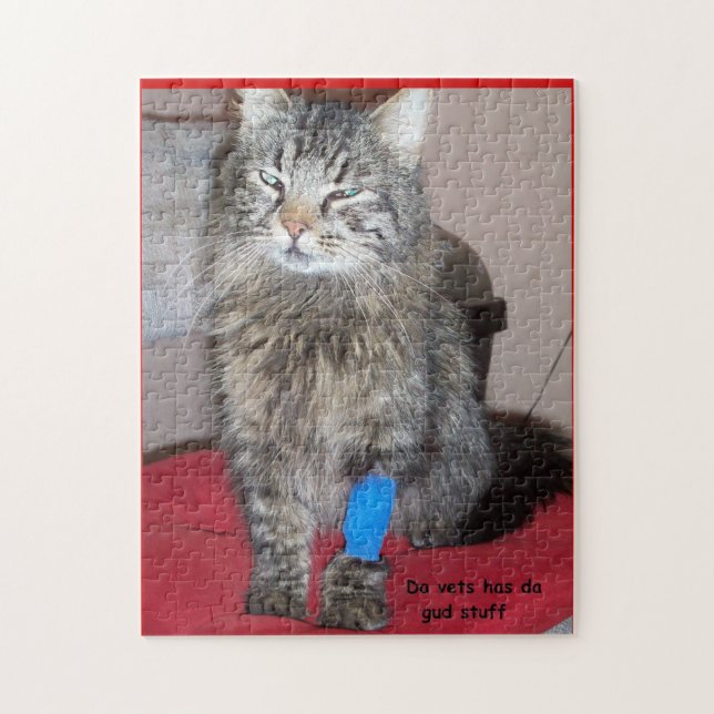Puzzle Meme medicinal divertido del gato o su imagen (Vertical)