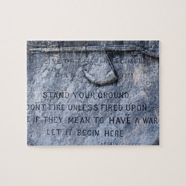 Puzzle Memorial Plague Lexington Massachusetts (Horizontal)