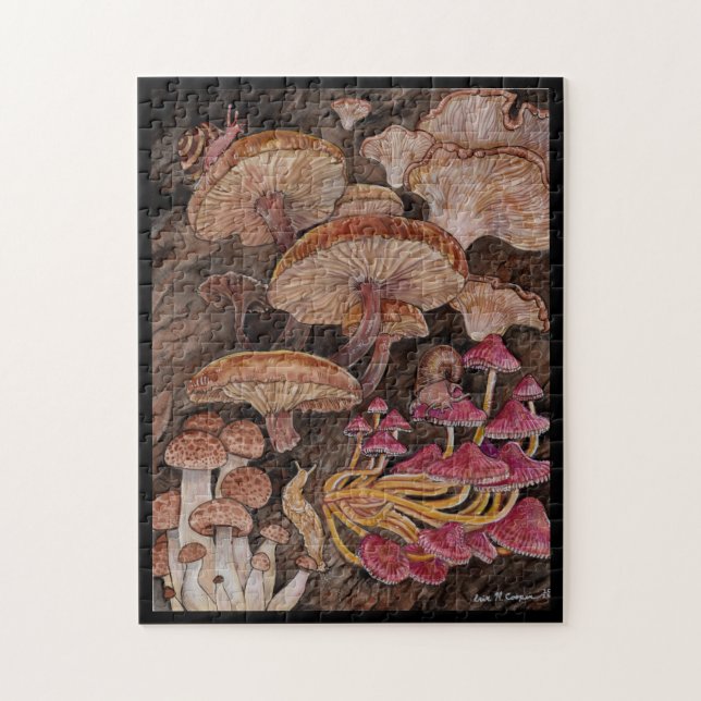Puzzle Menagerie of Mushrooms (Vertical)
