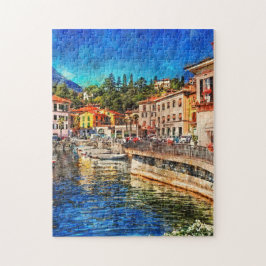 Puzzle Menaggio en el lago Como, Italia