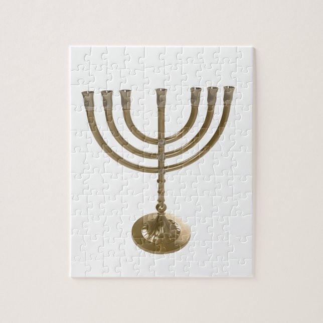 Puzzle menorah de oro (Vertical)