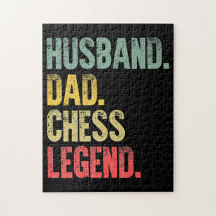 Puzzle Mens Funny Gige Husband Dad Chess Legend