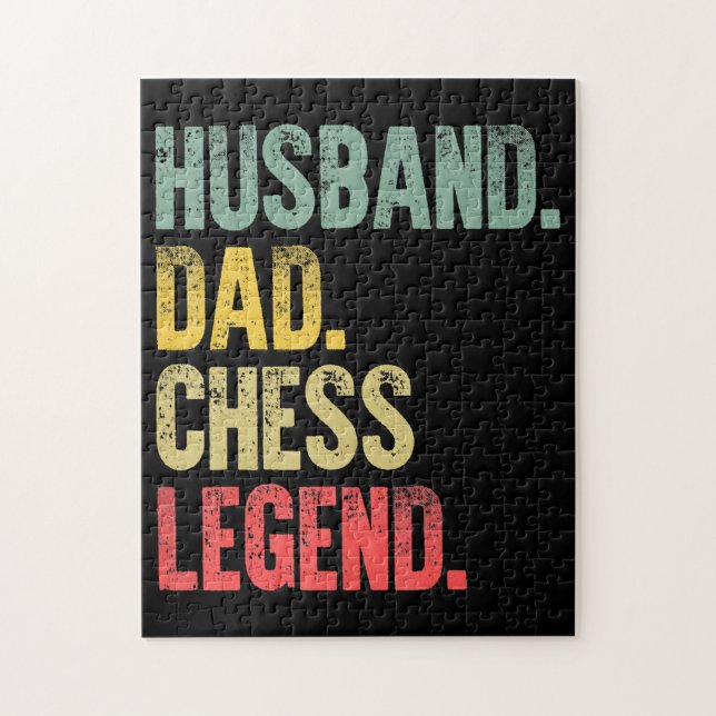 Puzzle Mens Funny Gige Husband Dad Chess Legend (Vertical)