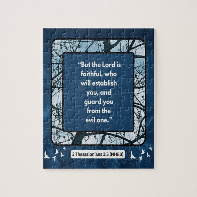 Puzzle Mensaje de fe - Verso de la Biblia - 2 Tesalones 3 (Vertical)