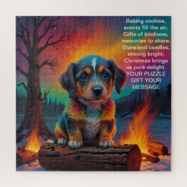 Puzzle Mensaje de Navidad Alegría (Vertical)