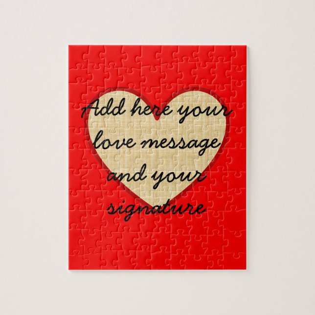 Puzzle Mensaje de personalizable I Love You (Vertical)