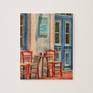 Puzzle mensaje "TODO SERÁ BIEN" en el menú CAFE GRIEGO,