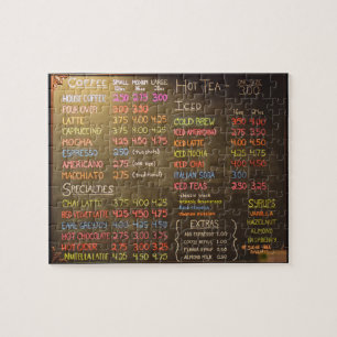 Puzzle Menú de la cafetería - 8x10 - 110 PC