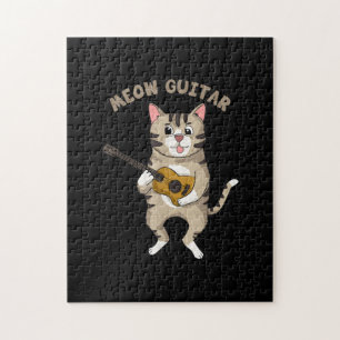 Puzzle Meow Guitar Cute Cat Tocando Guitarra Graciosas Ki