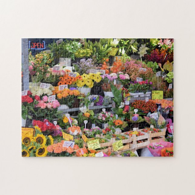 Puzzle Mercado de flores - Calles de Alemania -11x14 - 25 (Horizontal)