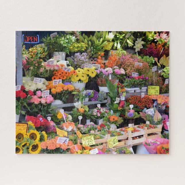Puzzle Mercado de flores - Calles de Alemania -16x20 -520 (Horizontal)