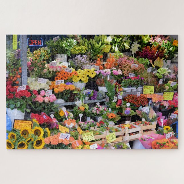 Puzzle Mercado de flores - Calles de Alemania 20x30 -1014 (Horizontal)