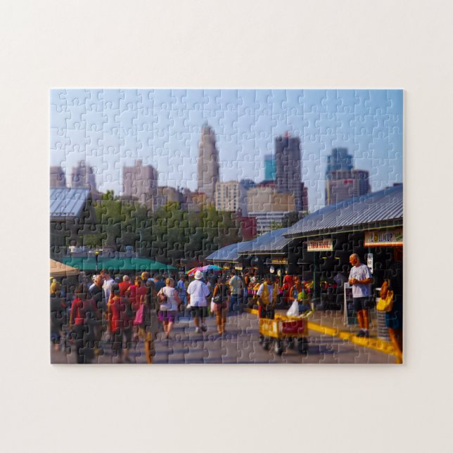 Puzzle Mercado de la ciudad y horizonte céntrico de (Horizontal)