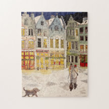 Mercado de navidades Bélgica acuarela de inspiraci