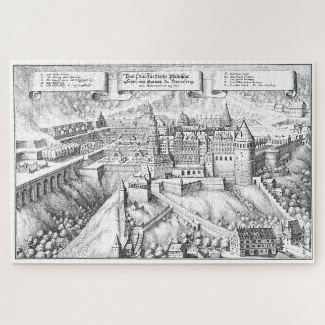 Puzzle MERIAN: Castillo y jardines reales 1620 de (Horizontal)