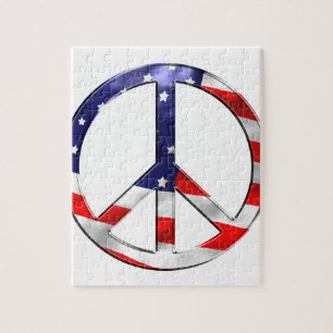 Puzzle merica peace sign