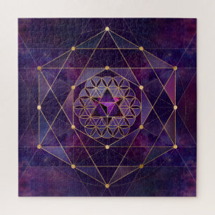 Puzzle Merkabah in flower of life - Sacred Geometry