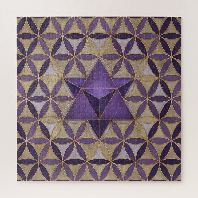 Puzzle Merkabah on Flower of life pattern (Vertical)
