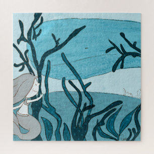 Puzzle Mermaid Ballena Coral Azul Bajo El Mar