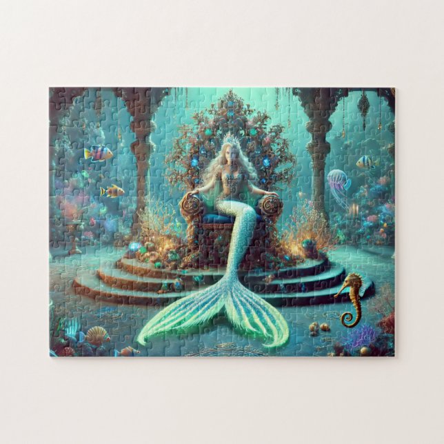 Puzzle Mermaid Throne Enchanting Underwater Fantasy (Horizontal)