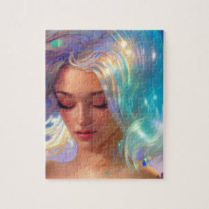 Puzzle Mermaid with Shimmering Hair