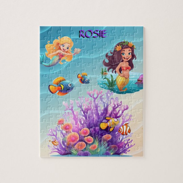 PUZZLE MERMAID'S, PESCADO, ONDAS Y COLORES BONITOS (Vertical)